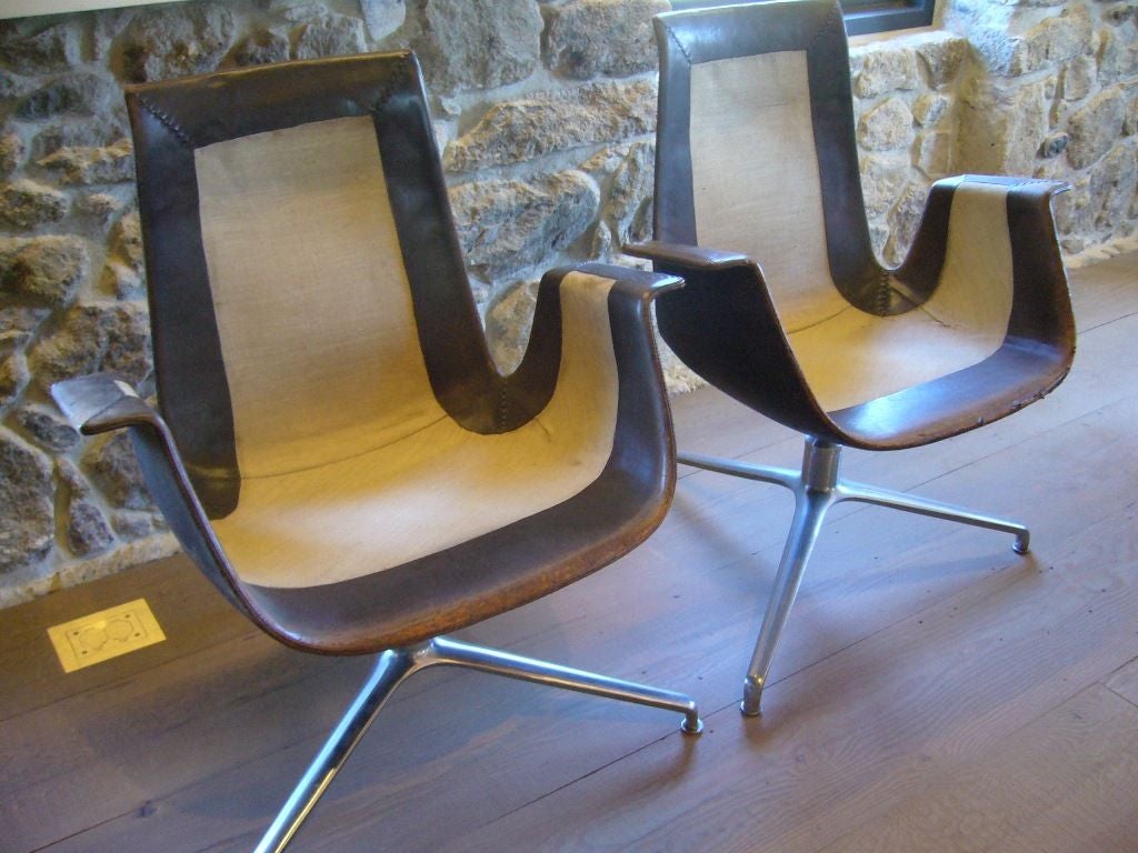 Mid-20th Century FK Leather Bucket Chairs For Sale