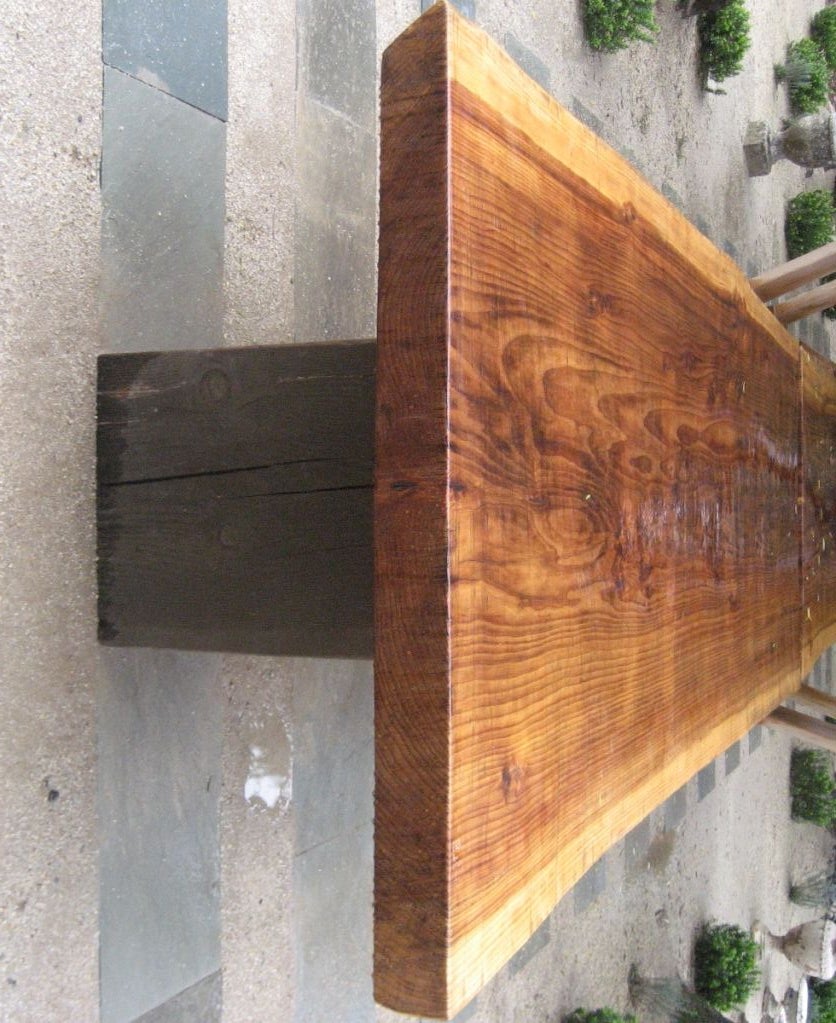 vintage redwood picnic table