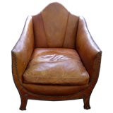 "Her" Art Deco Leather Club Chair