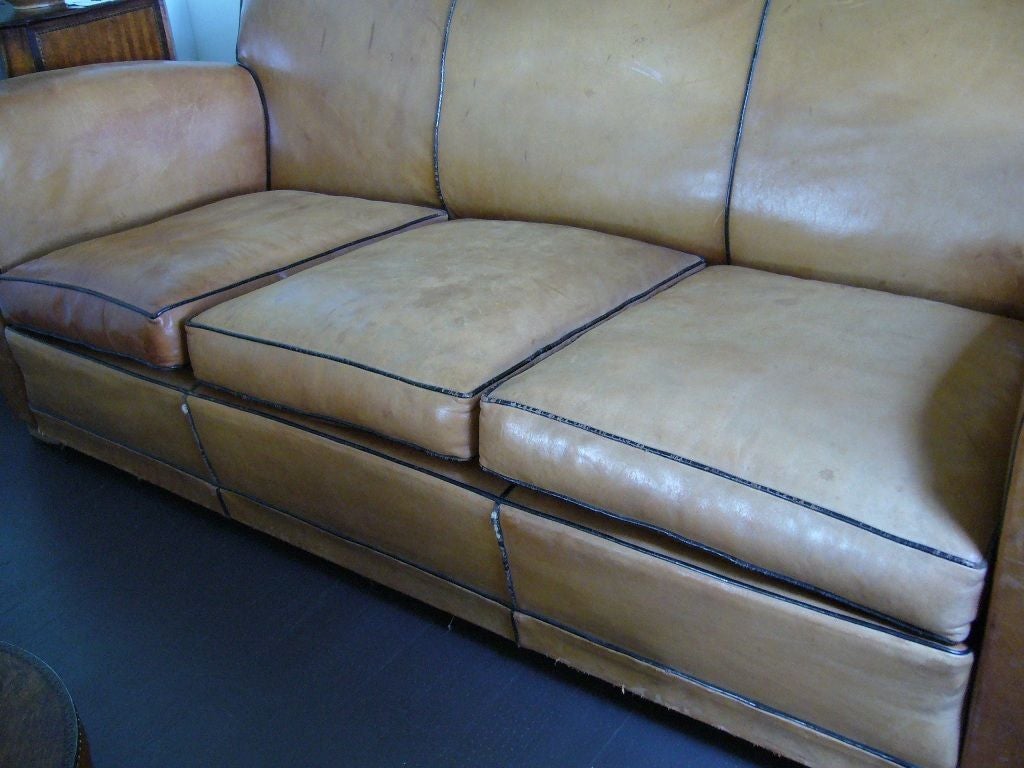 Canapé en cuir Art Déco en vente 1