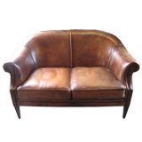 Vintage Leather Love Seat