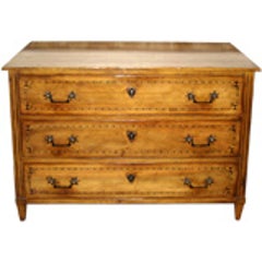 Three-Drawer Walnut Directoire Style Commode, c. 1920s 12