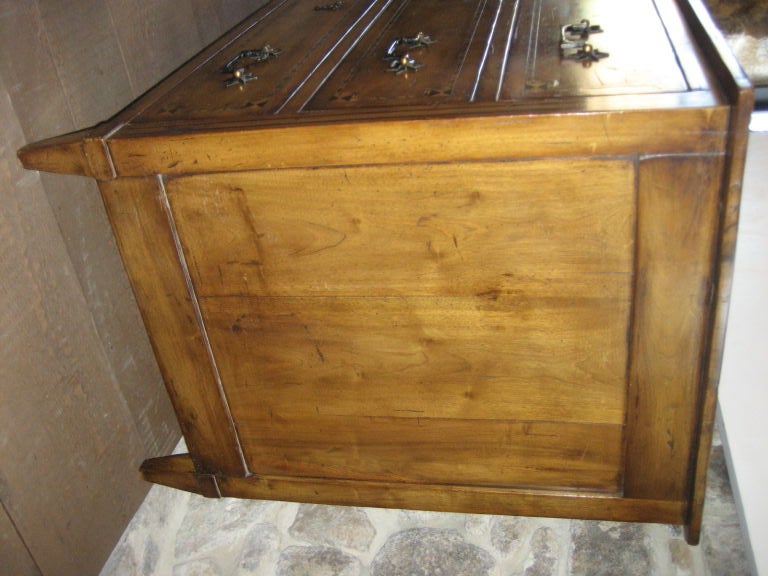 Three-Drawer Walnut Directoire Style Commode, c. 1920s For Sale 3