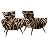 Vintage Pair of Zebra Chairs