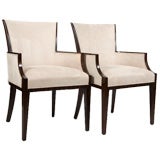 Pair of Macassar Ebony Deco Chairs