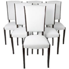 Set of Six French Art Deco Dining Chairs 1