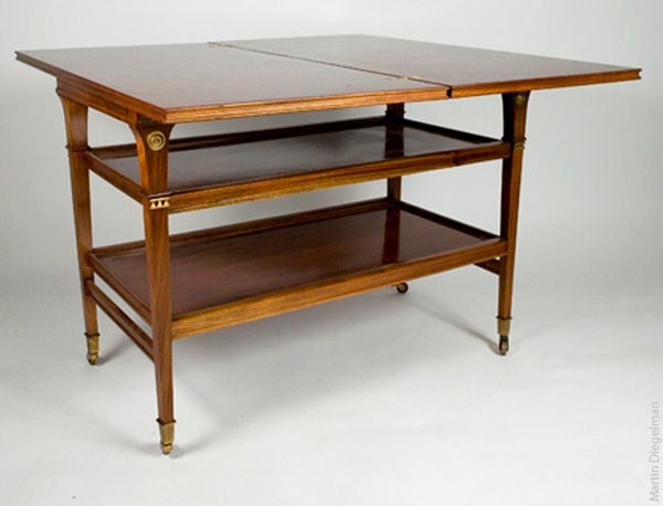 Mahogany French 1940's Serving Table Attributed to Channaux & Co.