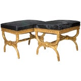 Pair of Gilded Stools