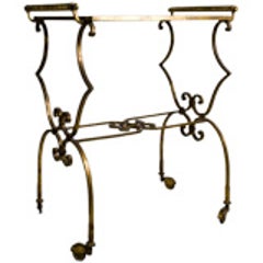 Gilded Wrought Iron Serving Cart 1