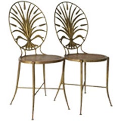Pair of Italian Gilt Wheat Sheaf Chairs 10