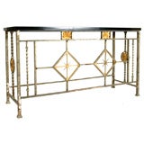 Steel and Black Granite Console