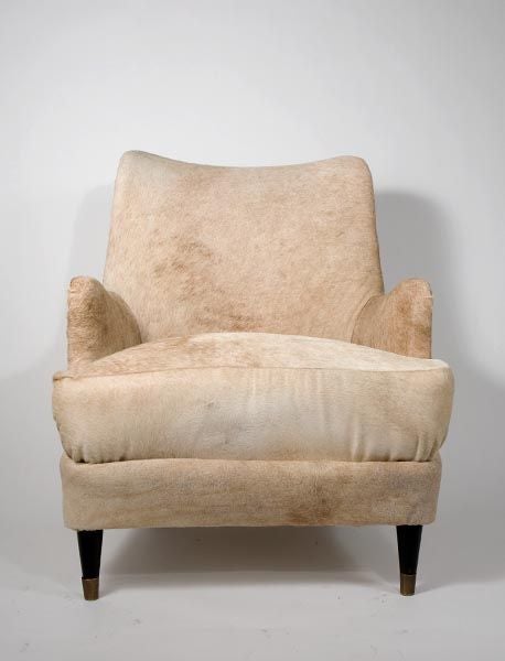 Pair of Pony Hide Upholstered Side Chairs