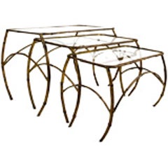 Gilt Metal Nesting Tables 2
