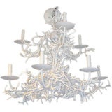 Two Tiered Faux White Coral Chandelier