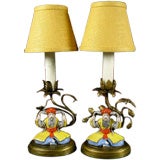 Vintage A Pair of Snake Charmer Lamps
