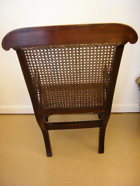 Pair of Mahogany British Colonial Cane Chairs 4