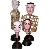 4 Chinese Opera Puppet Heads