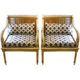 Pair of Carved and Painted White French Chairs