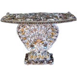 Fabulous Shell Encrusted Shell Shaped Console Table