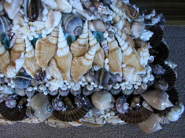 Contemporary Fabulous Shell Encrusted Shell Shaped Console Table