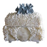 Real Coral Box with a Blue Coral Finial