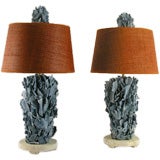 Pair of Blue Coral Lamps