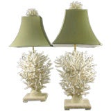 Pair of All Natural White Staghorn Coral Lamps