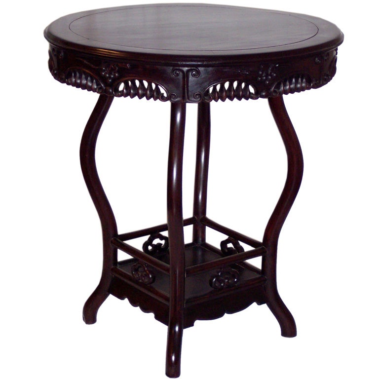 Antique Blackwood Round Tea Table For Sale
