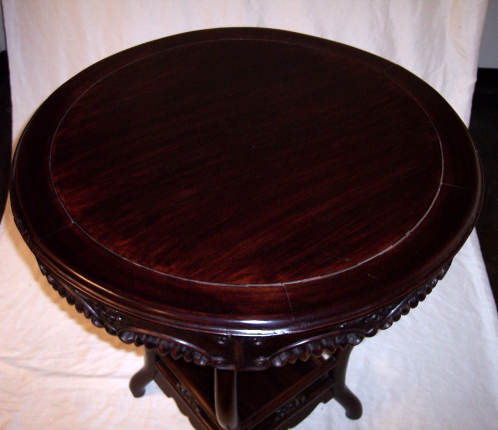 Antique Blackwood Round Tea Table For Sale 2