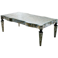 Art Deco Mirrored Coffee Table in the Style of Serge Roche