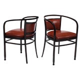 Pair of Otto Wagner Arm Chairs (Made by J & J Kohn)