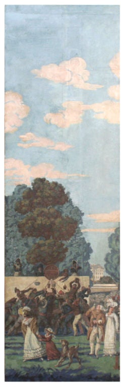 French Wallpaper, manufactured by Velay<br />
<br />
In the first decades of the nineteenth century scenic wallpaper became an extraordinarily popular medium through which fashionable European society could demonstrate an interest in the natural