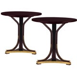 Otto Wagner Pair Of Round End or Center Tables/Gueridons Made By Thonet Brothers
