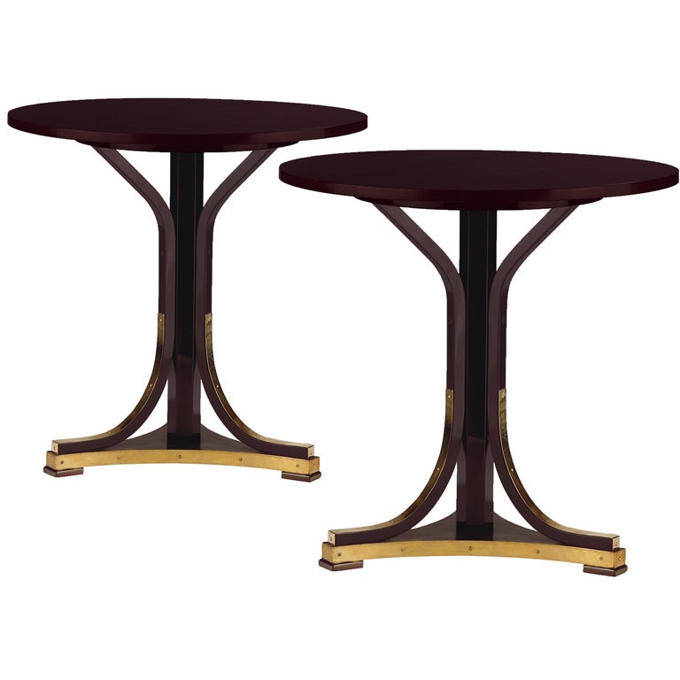 Otto Wagner Pair Of Round End or Center Tables/Gueridons Made By Thonet Brothers For Sale