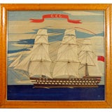 A Fine Large English Sailor's Woolie with letters GEG on Banner