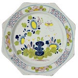 A British Delftware Plate with Polychrome decoration