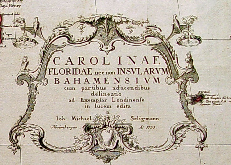 18th Century and Earlier An Early Map of Florida and the Carolinas by Seligmann