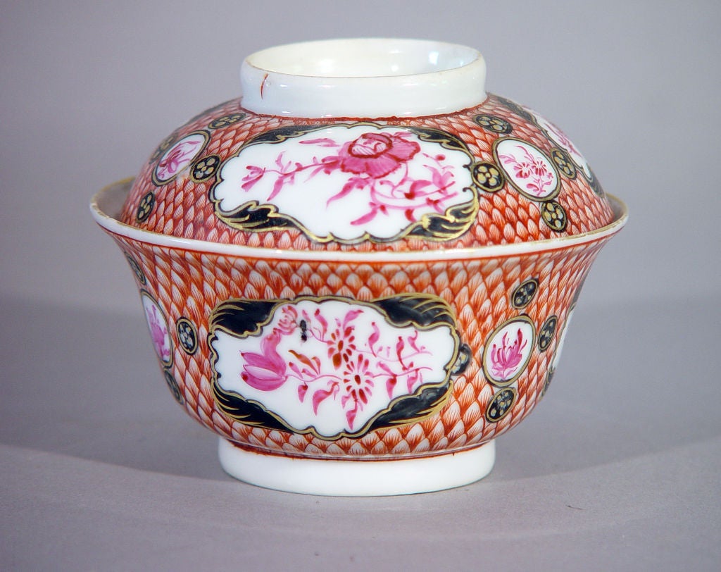 18th Century, Chinese Export Coral and Puce Porcelain Tea Service For Sale 2