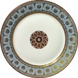 Antique A Set of Twelve Sevres Porcelain Blue Agate Plates,