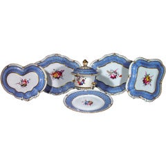 Antique A Chamberlain Worcester Blue-ground Dessert Service