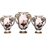 Fine Garniture of Three Imari Spode Vases, Pattern # 2214