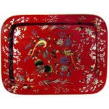 A Superb Burgundy Red English Lacquered Regency Tray