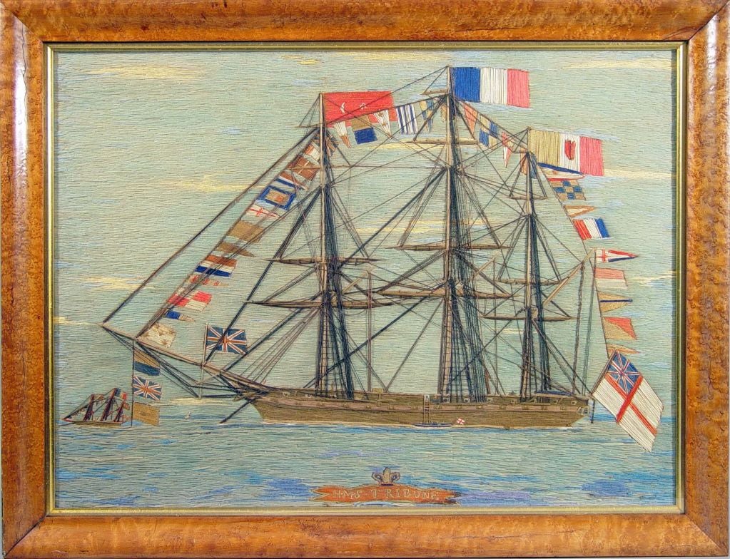 An English Sailor's Woolie of H.M.S. Tribune, In Good Condition In Downingtown, PA