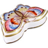 An Antique Porcelain Box in the form of a Butterfly.