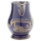 A Massive English Mining-subject Cobalt Blue Jug