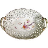 A Chelsea Porcelain Reticulated Oval Basket