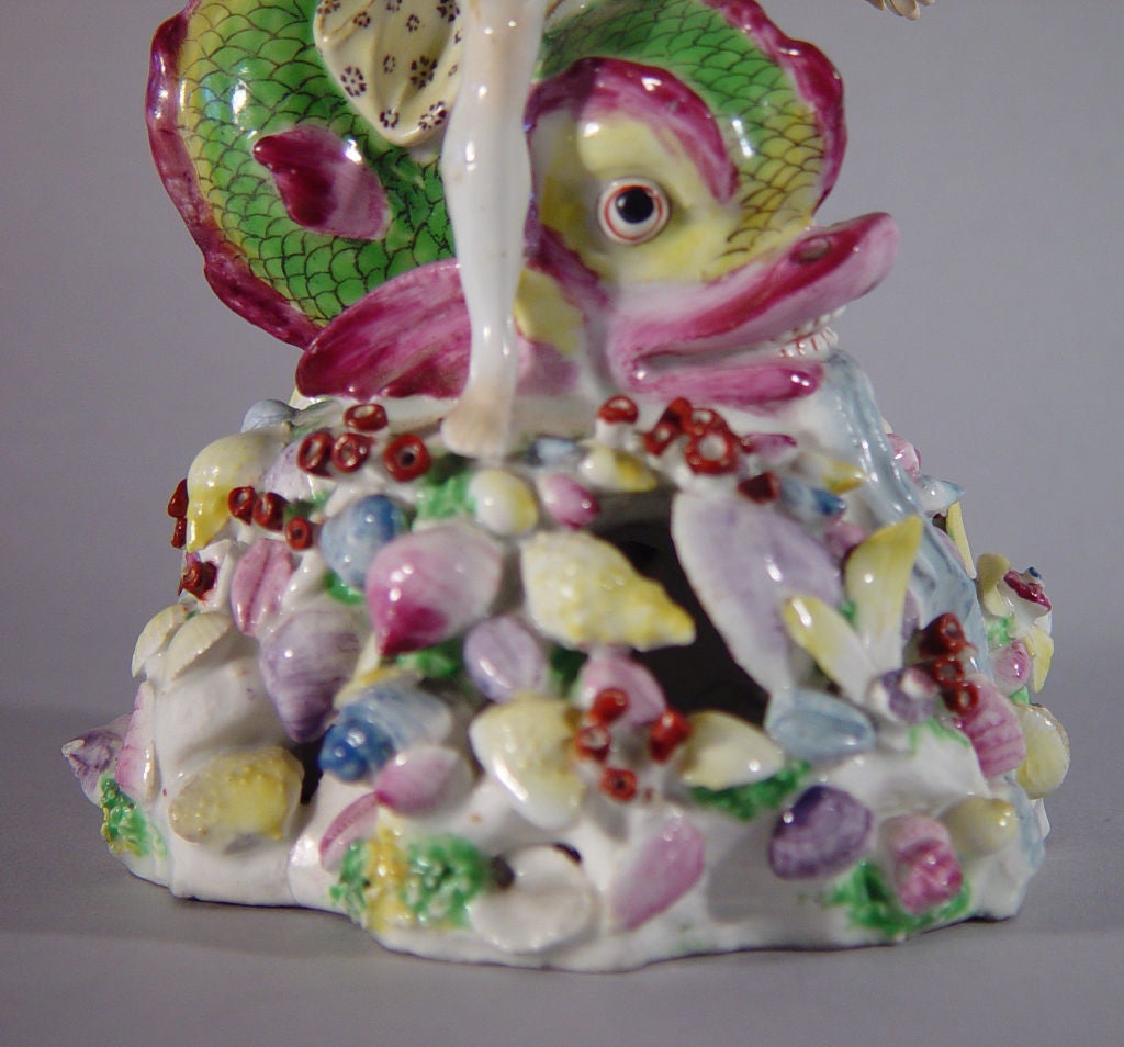 18th Century and Earlier A Bow Porcelain Figure of Neptune.