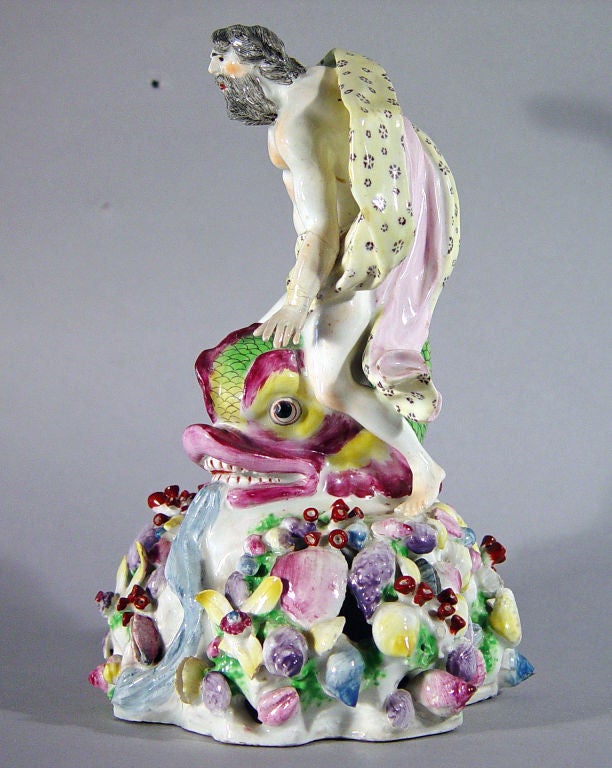 English A Bow Porcelain Figure of Neptune.