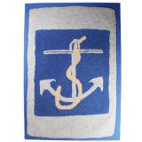 An American Hooked Rug with Anchor.