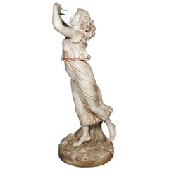  Royal Worcester Ivory Figure of a Young Girl Playing the Cymbal by James Hadley